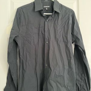 Men’s Black Extra Slim Fit Button Shirt Cotton/Spandex